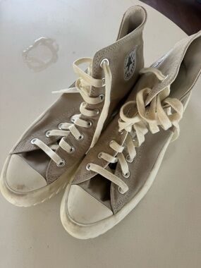 Converse High Top Sneakers in Cream and Beige